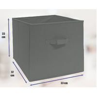 33x37x33 CM Grey 6X Pack Foldable Folding Storage Cube Storage Box Bookcase Fabric Cube Toy Organiser