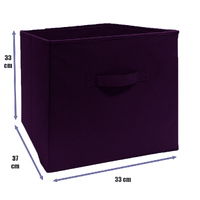 33x37x33 CM Dark Purple 1X Pack Foldable Folding Storage Cube Storage Box Bookcase Fabric Cube Toy Organiser