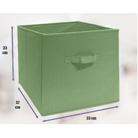 33x37x33 CM Green 2X Pack Foldable Folding Storage Cube Storage Box Bookcase Fabric Cube Toy Organiser