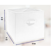 33x37x33 CM White 1X Pack Foldable Folding Storage Cube Storage Box Bookcase Fabric Cube Toy Organiser