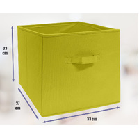 33x37x33 CM Yellow 1X Pack Foldable Folding Storage Cube Storage Box Bookcase Fabric Cube Toy Organiser