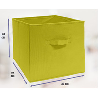 33x37x33 CM Yellow 4X Pack Foldable Folding Storage Cube Storage Box Bookcase Fabric Cube Toy Organiser