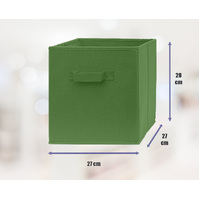 27x28x27 CM Green 6X Pack Foldable Folding Storage Cube Storage Box Bookcase Fabric Cube Toy Organiser