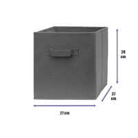 27x28x27 CM Grey 1X Pack Foldable Folding Storage Cube Storage Box Bookcase Fabric Cube Toy Organiser