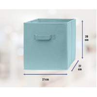 27x28x27 CM Light Blue 1X Pack Foldable Folding Storage Cube Storage Box Bookcase Fabric Cube Toy Organiser