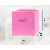 27x28x27 CM Light Pink 1X Pack Foldable Folding Storage Cube Storage Box Bookcase Fabric Cube Toy Organiser