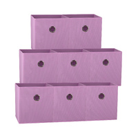 27x28x27 CM Light Pink 8X Pack Foldable Folding Storage Cube Storage Box Bookcase Fabric Cube Toy Organiser