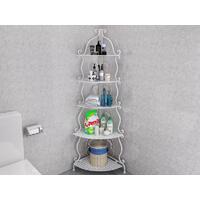 5 Tier Shower Corner Rack Shelving Unit Caddy Shelf Shelves Kitchen Bathroom Laundry