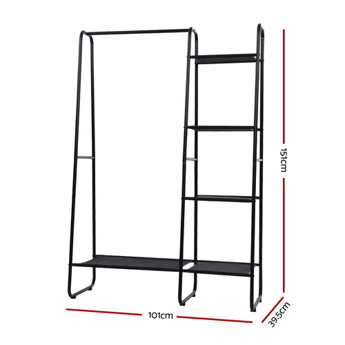 Garment Rack Clothes Rack, 5 Tiers Wire Shelving Clothing Racks with Hanging Rods, Freestanding Closet Metal Wardrobe Closet