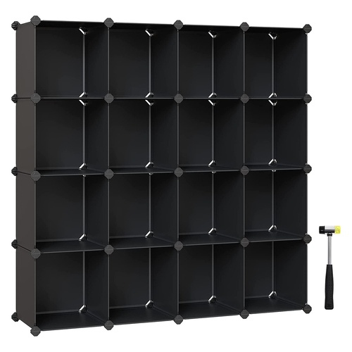 Premium Black DIY Cube Storage Organiser Easy Assembly Modular Closet Organizer Storage Shelf Cube Storage Cabinet Bookshelf Unit Versatile Shelves St